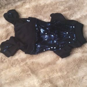 Navy blue sequin onesy