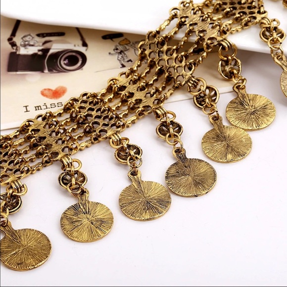 Antique Silver or Gold Vintage Boho Coin Bracelet - Picture 3 of 4