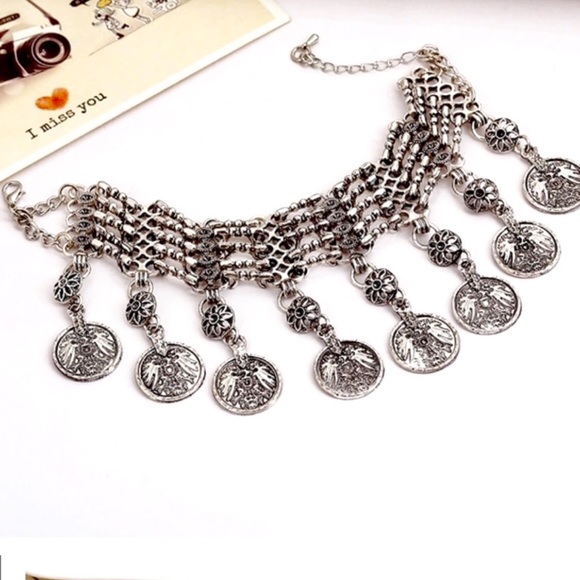 Antique Silver or Gold Vintage Boho Coin Bracelet - Picture 4 of 4