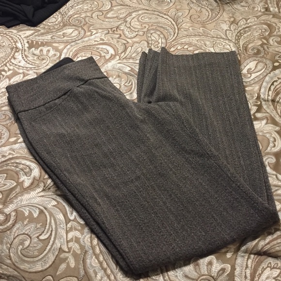 Express Brown Herringbone Editor Flare- 0S