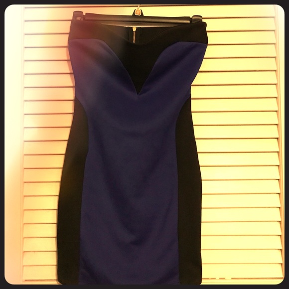 Blue and Black body hugging dress