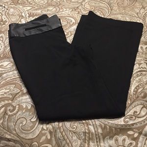 Leather-lined Express Editor Flare Slacks-2S