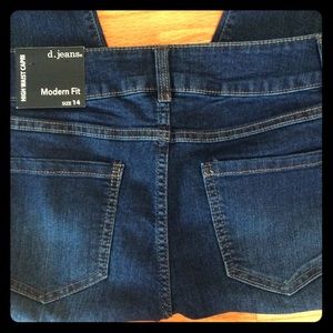 D.jeans, high waist capri size12.  NWT