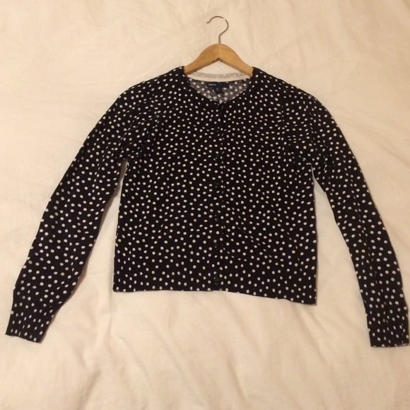 Gap B&W polka dot cardigan