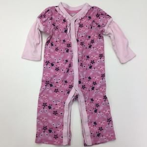Old Navy pink one piece with Foxes, mushrooms and birds.