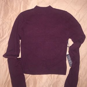 Maroon, wool, high neck shirt/sweater