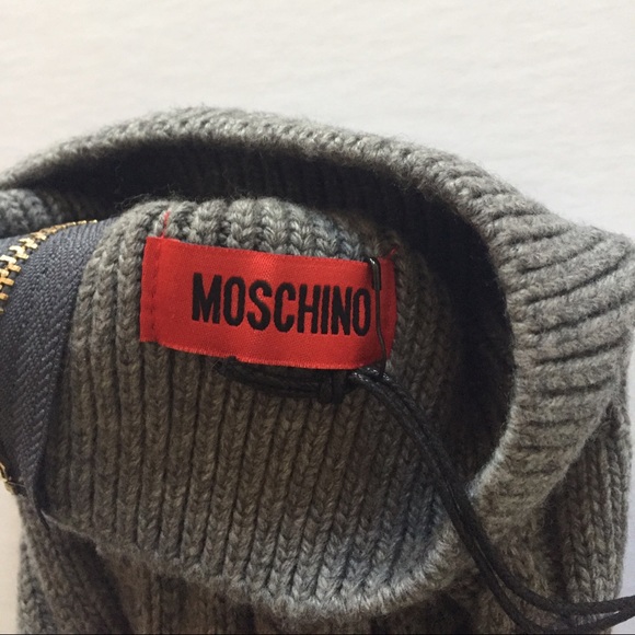 Moschino wool hat with Raccoon fur Pom New Grey - Picture 3 of 4