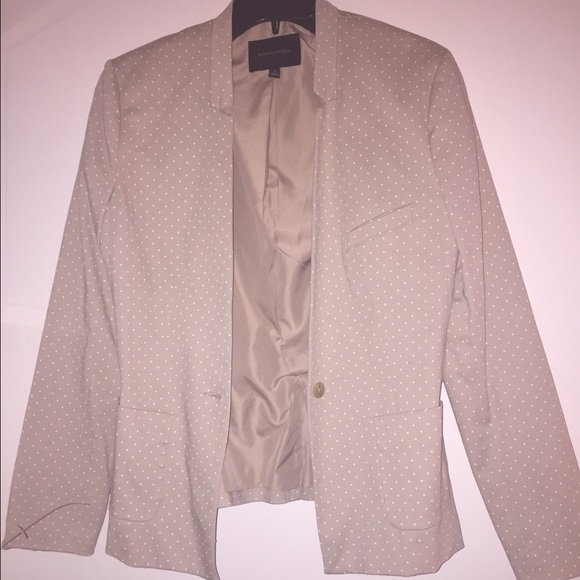 Banana Republic Tan Polka-Dot Collarless Blazer