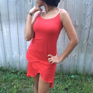 flirty hi-low red dress