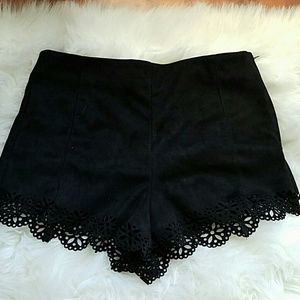 NWT Faux Suede Scalloped Shorted