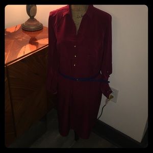 the Limited Ashton shirtdress Burgundy red XL