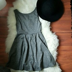 Skater dress with deep V back