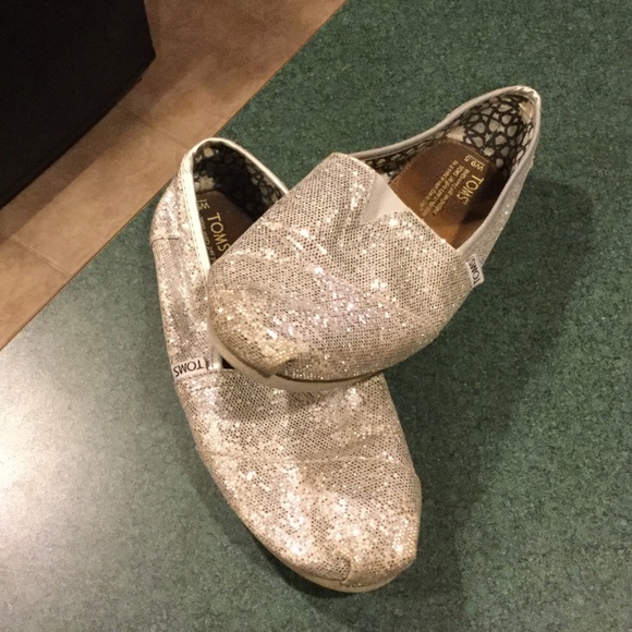 Silver Glitter Toms