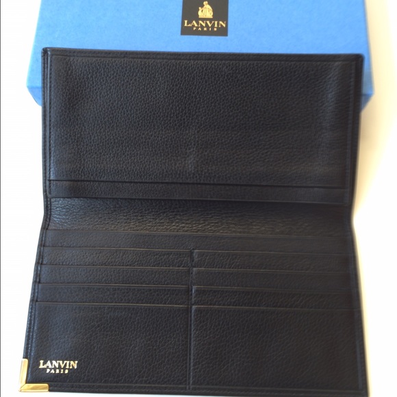 NWOT LANVIN Slim Continental Leather Gold Wallet