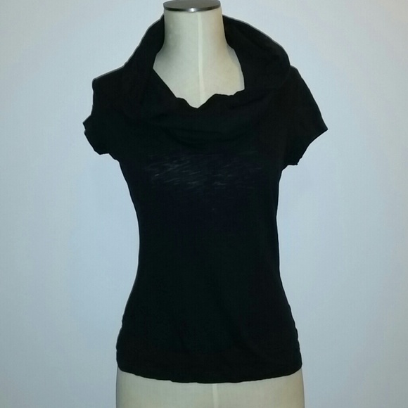 Slub cowl neck tee