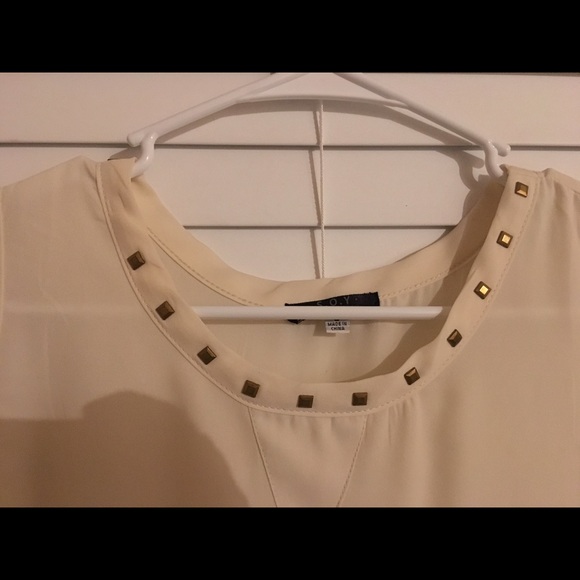 Off White blouse with golden studs - Picture 2 of 3