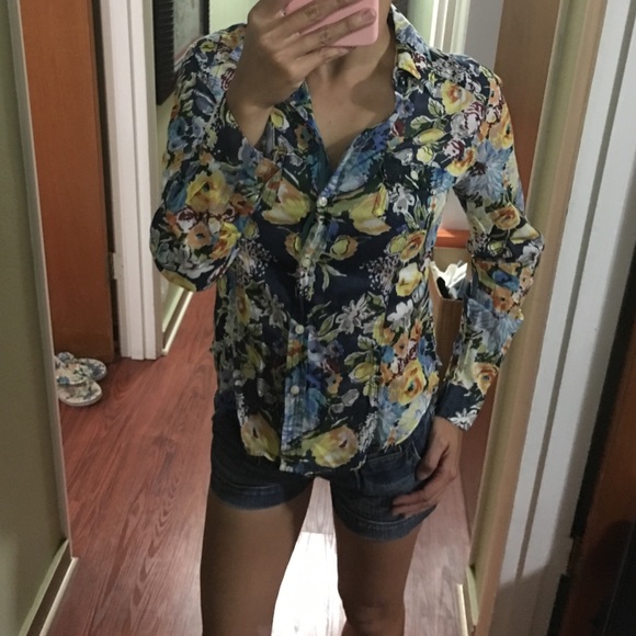 Floral button up.