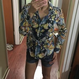 Floral button up.