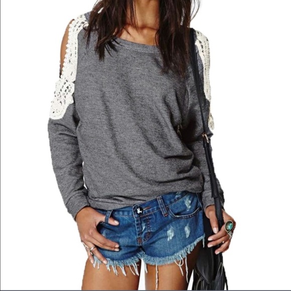 Charming Charlie Sweaters - Open shoulder shirt