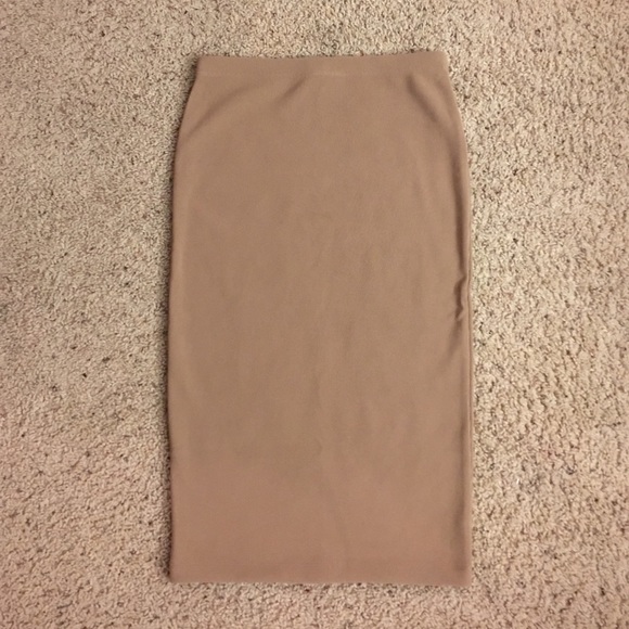 Tan pencil skirt