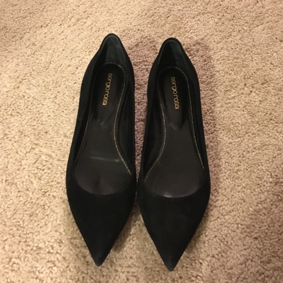 Sergio Rossi black suede pointed flats - Picture 2 of 4