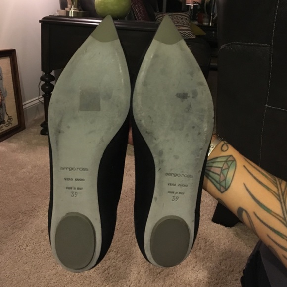 Sergio Rossi black suede pointed flats - Picture 4 of 4