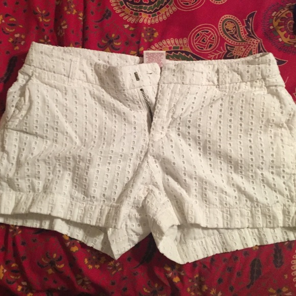 white pattern shorts