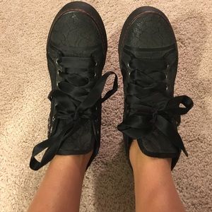 Valentino black lace sneakers