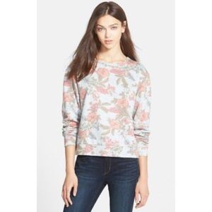 Floral French terry sweatshirt