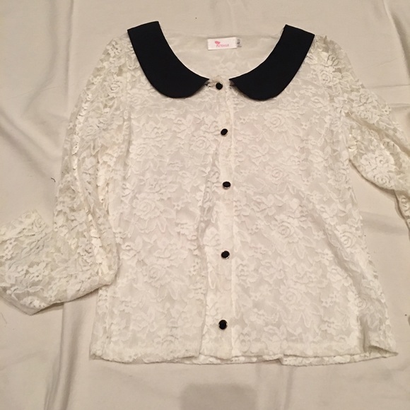 Lace Button Up - Picture 1 of 2