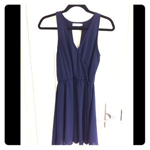 Lush Chiffon Dress -Navy