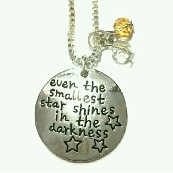 *Host Pick 🎉 Inspirational Silver Star Quote Necklace with Bead Accent