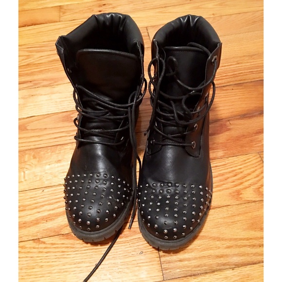 Studded combat boots