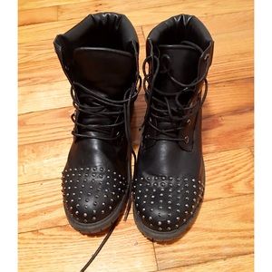 Studded combat boots
