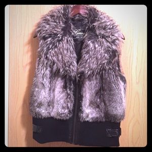 Authentic GUESS faux fur vest