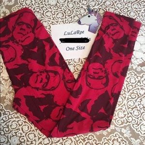 Lularoe red Frankenstein Halloween leggings! Rare!