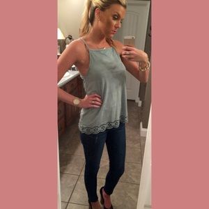 Suede olive a-line tank//XS//NWOT