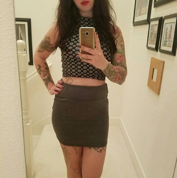MOVING SALE Heather Grey Bodycon Mini Skirt - Picture 4 of 4