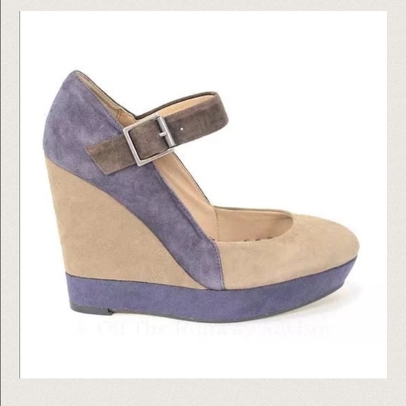 Larabee Latte Suede Mary Jane Wedges