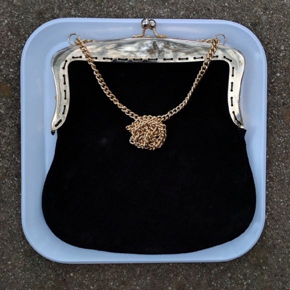 Magid Handbags - Magid  |  vintage suede kisslock frame bag