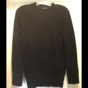 Black cashmere crewneck sweater