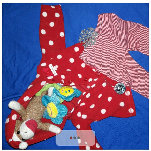 Red with white dots jacket Sants Favorite outfit