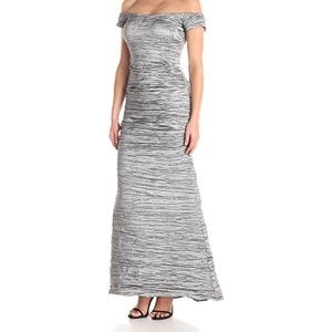 Alex Evenings Long Off the Shoulder Taffeta Dress