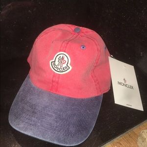 Moncler red/navy dad hat