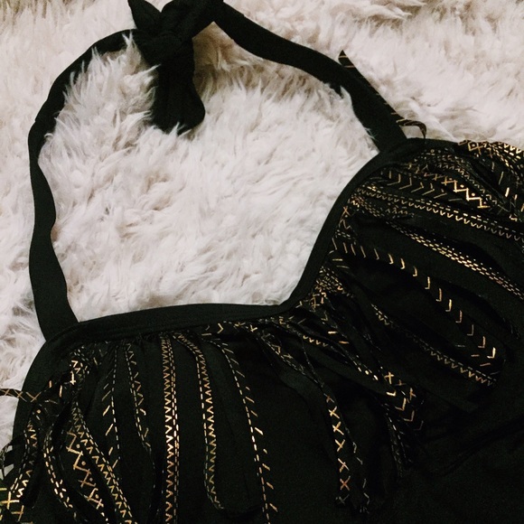 black and gold tankini