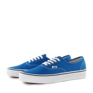 Blue and white vans.