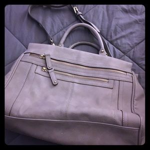 Gray cross body purse