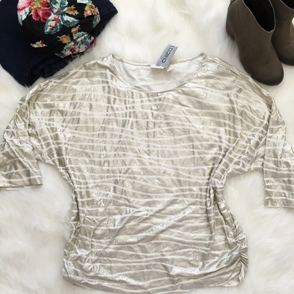 Chico's metallic doll man tunic