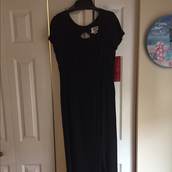 Tea length black dress