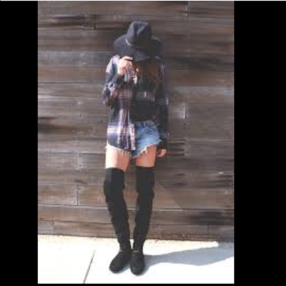 💔LAST PAIR💔Black Over-the-Knee Boots Semi Flat - Picture 3 of 4